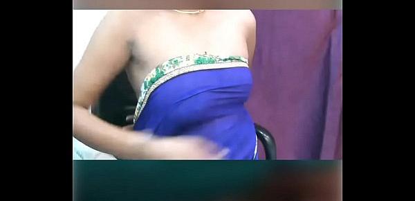 Camgirl saree strip and tease boobs